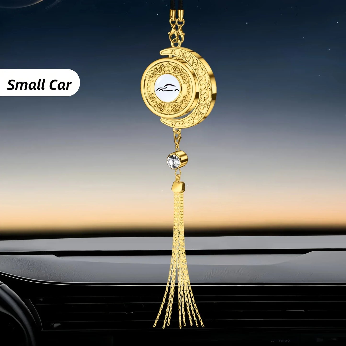 Auto Anhänger Halbmond Gold - Islamische Kalligraphie - Duftdiffusor & Deko - FUXLShop