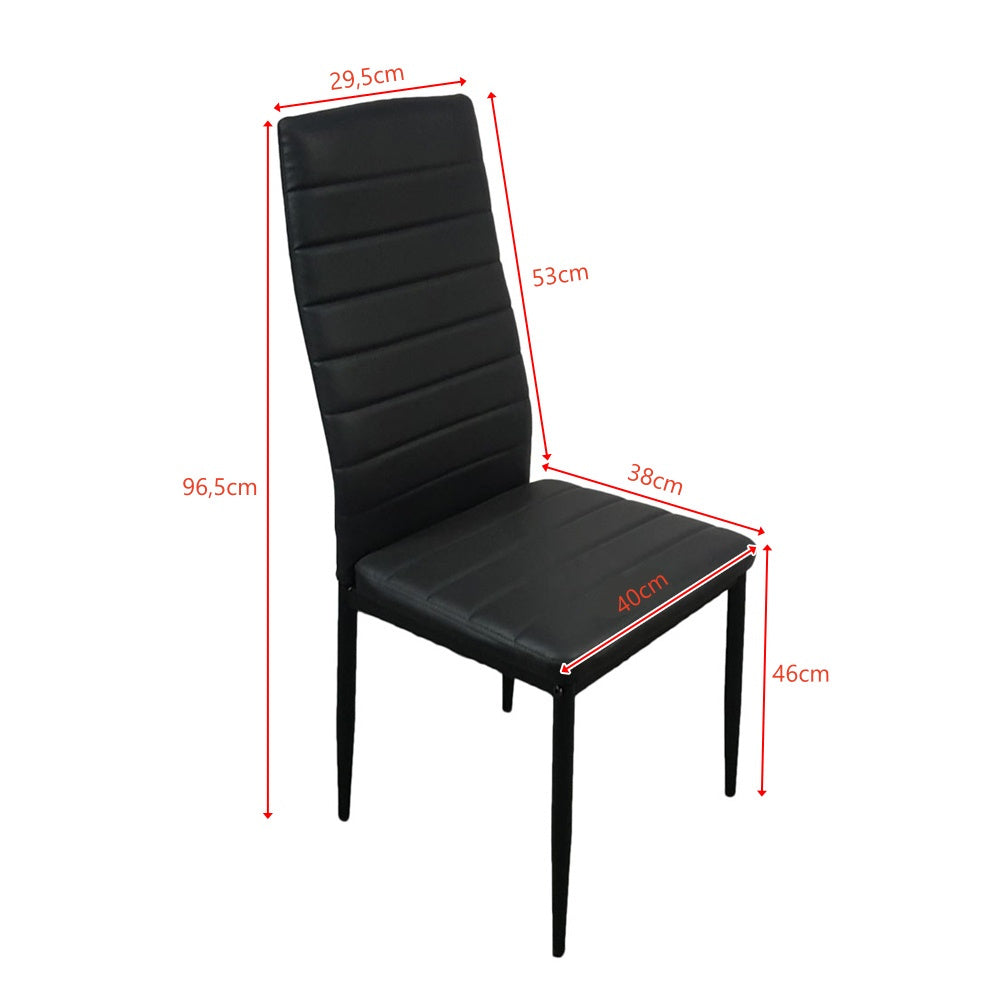 Bonlo Esszimmerstühle 6er-Set – gepolstert mit Metallbeinen, Kunstlederbezug, bis 140 kg belastbar, grau – ideal für Esszimmer, Wohnzimmer & Büro