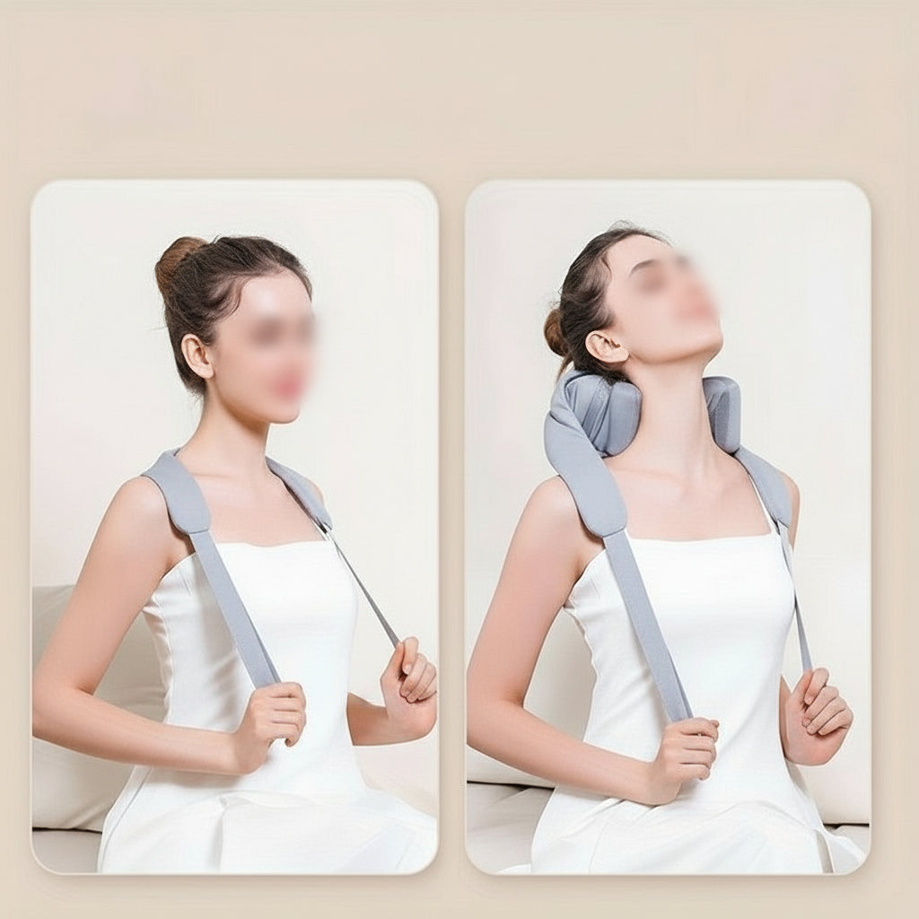 Shiatsu Massagegerät für Nacken & Schultern mit Wärmefunktion – ergonomisch & tiefenwirksam