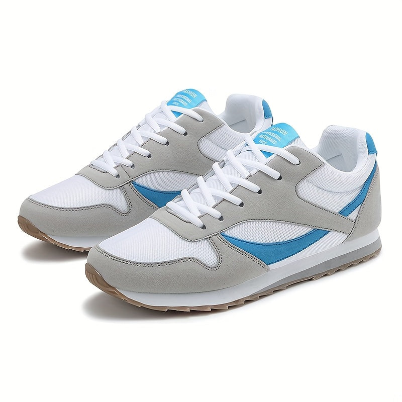 Herren Sneaker – Leicht, strapazierfähig, ganzjährig tragbar – Low-Top mit geometrischem Muster, atmungsaktivem PU/Textil-Obermaterial & Gummisohle für Alltag, Sport & Outdoor