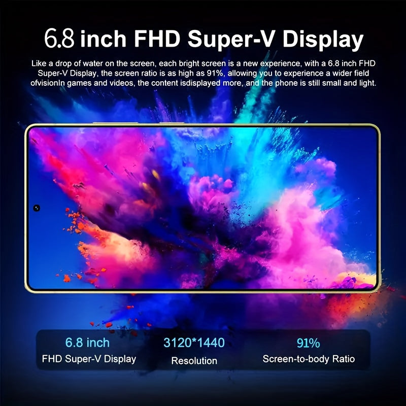 S25 Ultra 2025 Smartphone 6,8" HD Display, Android 14, 12+512GB, Dual-Kamera, 6800mAh Akku, Face Unlock, GPS, Stylus, Kopfhörer, Kabel & Hülle