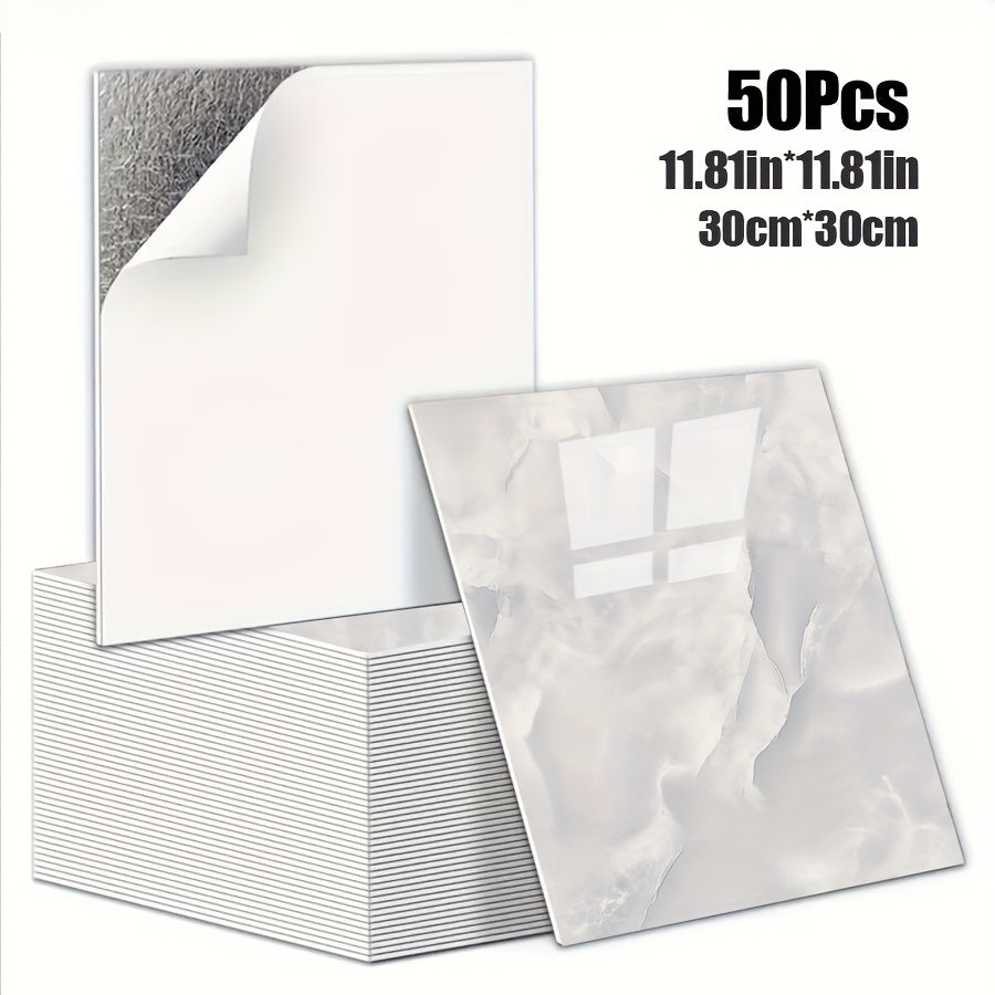 Luxury Marble Wall Panels 47.78×47.78 cm aus 3D-Vinyl, selbstklebend, spritzwassergeschützt und geeignet für Schlafzimmer, Wohnzimmer, Dusche und Bar