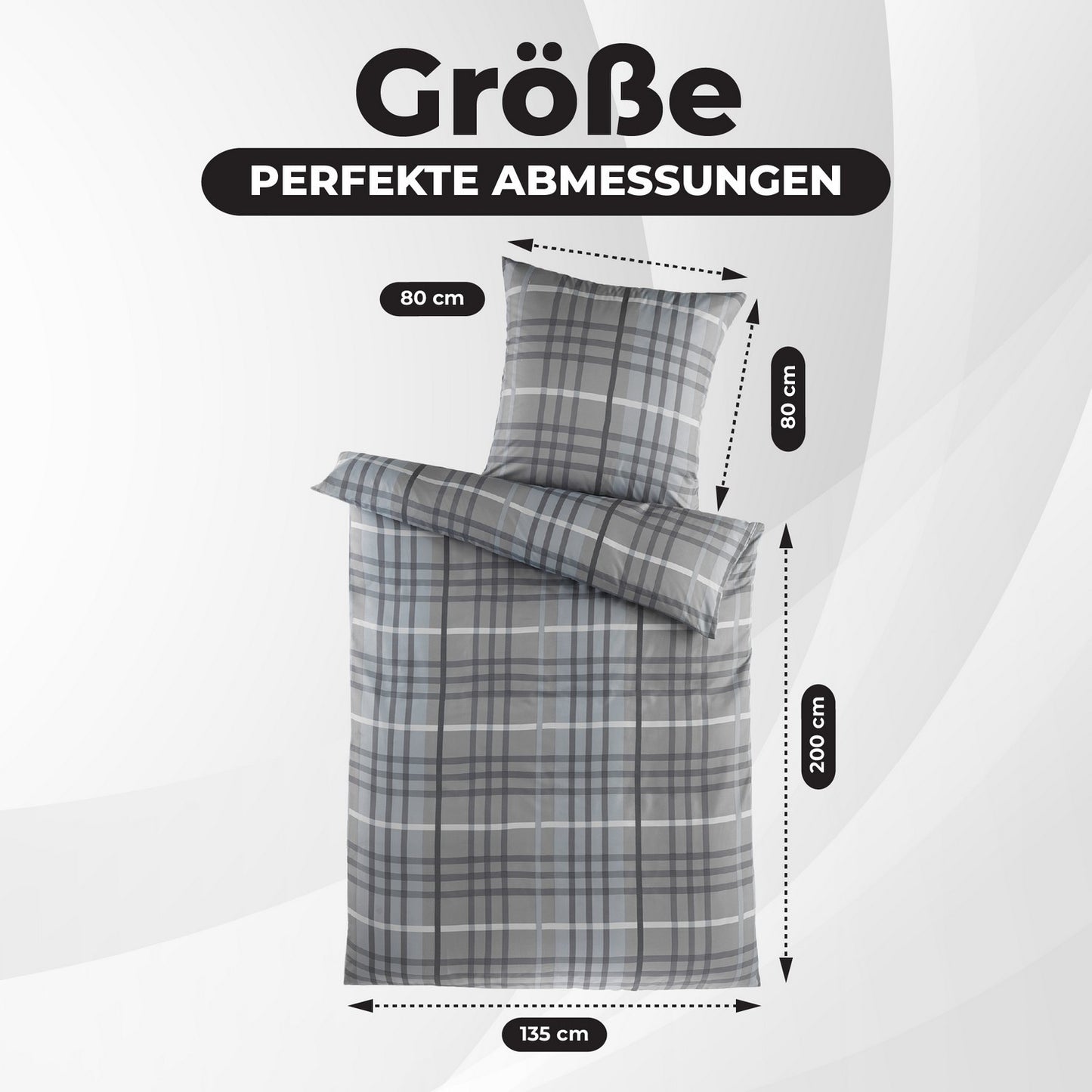 137 / 5.000 Bettwäsche 135X200 4tlg Set - Allergikergeeignetes Bettset - Bettlaken 135 X 200 & Kissenbezug 80X80 | Modern & Hochwertig