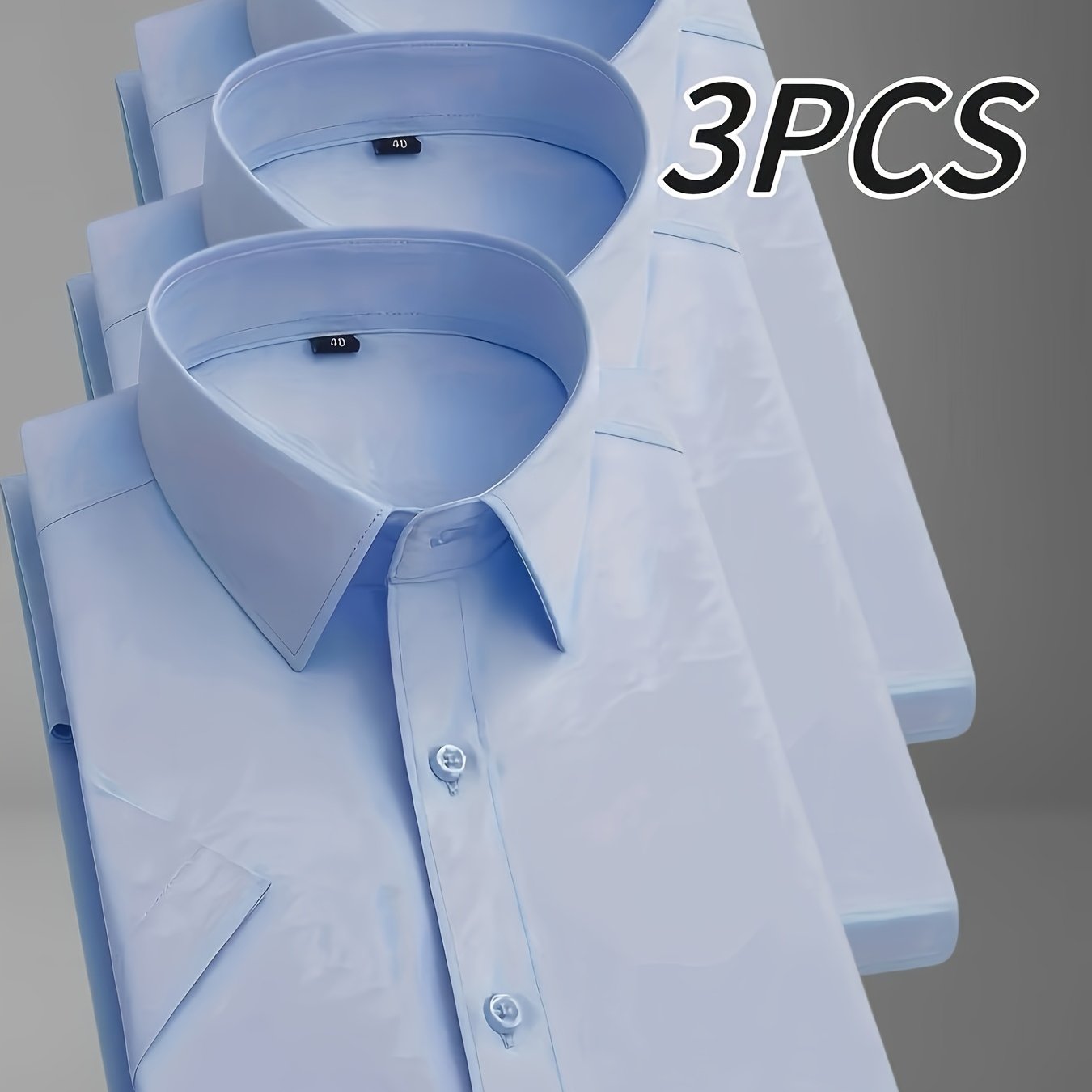 3er-Set Herren Sommerhemden – Ice-Silk-Stoff, atmungsaktiv, leicht & elegant, einfarbig, knitterfrei, ideal für Büro, Party & Freizeit