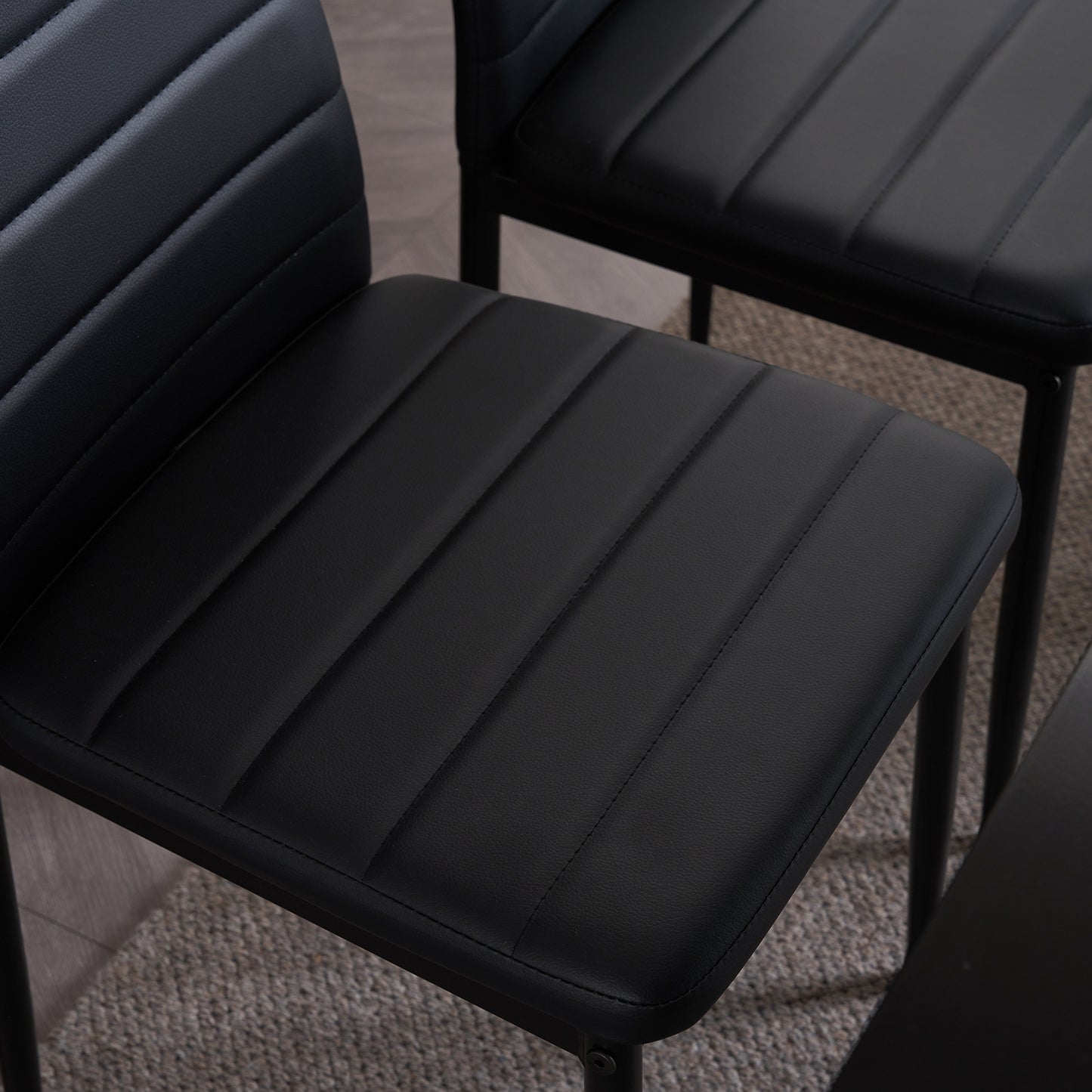 Bonlo Esszimmerstühle 6er-Set – gepolstert mit Metallbeinen, Kunstlederbezug, bis 140 kg belastbar, grau – ideal für Esszimmer, Wohnzimmer & Büro