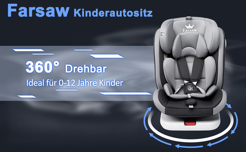 AP01 KL005 Kindersitz 360° drehbar ISOFIX 0-12 Jahre