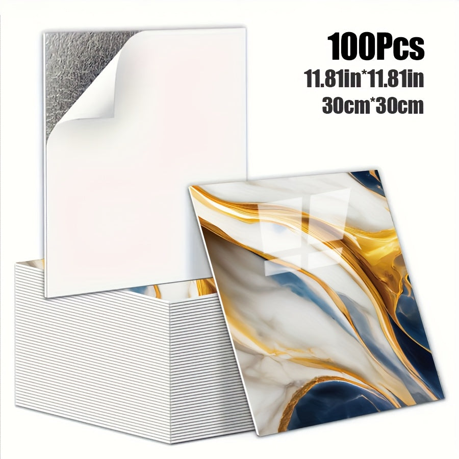 Luxury Marble Wall Panels 47.78×47.78 cm aus 3D-Vinyl, selbstklebend, spritzwassergeschützt und geeignet für Schlafzimmer, Wohnzimmer, Dusche und Bar