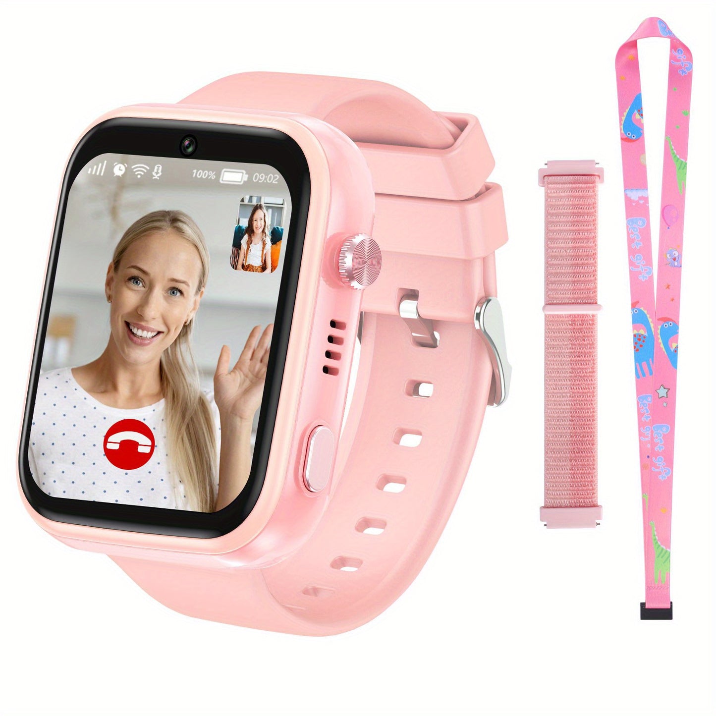 Premium LTE(4G) Smartwatch für Kinder – Android Uhr mit GPS, WLAN, SOS, Musik, ultradünn, mit integrierten Ohrhörern, ideal für Schule & Freizeit
