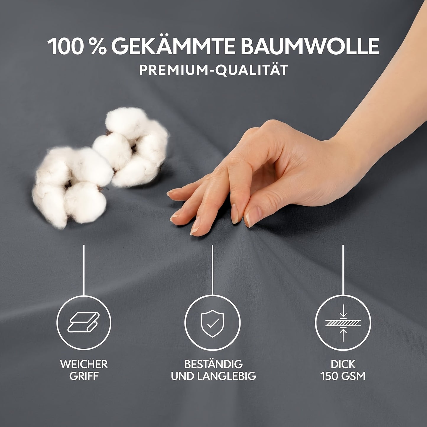 Baumwolle Spannbettlaken – Hochwertig, 130 g/m², 30 cm Steghöhe, Atmungsaktiv & Weich, Pflegeleicht, Ganzjahres-Bettwäsche für Zuhause & Gästezimmer