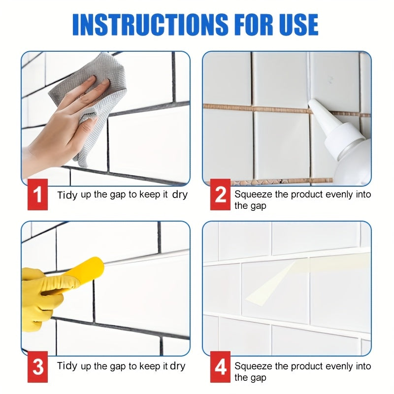 Earepis Fliesenfugen-Versiegelung mit Spachtel – wasserdicht, fleckenresistent, einfach aufzutragen, ideal für Dusche, Badewanne & Waschbecken