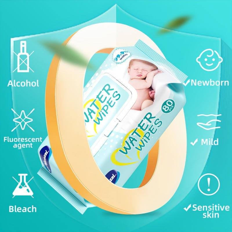 6er-Pack Feuchttücher (je 80 Stück) für Babys & Kinder – geeignet für Hände, Gesicht, Mund & Po, mit Aloe, reines Wasser, sanft & sicher