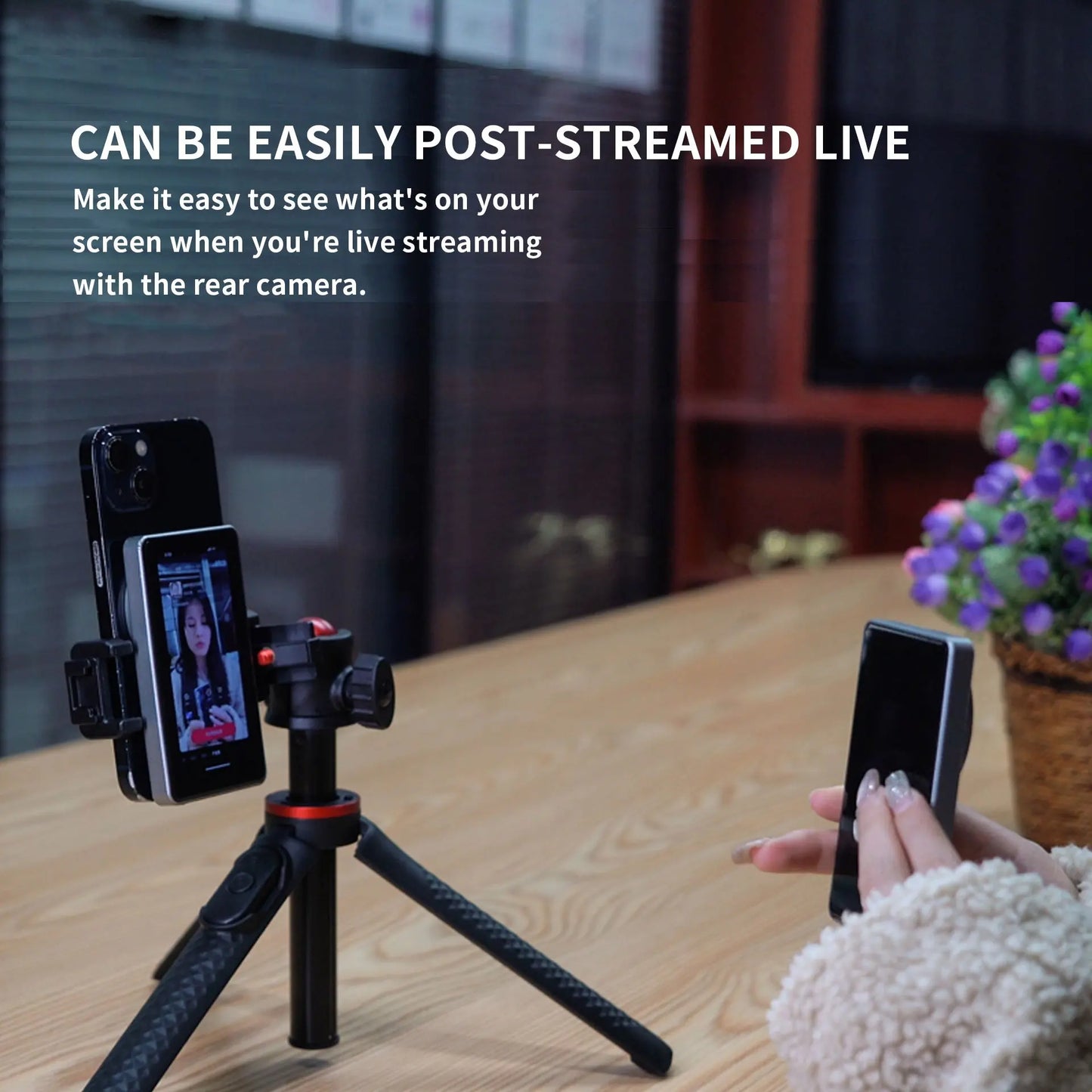 Magnetischer Handy-Vlog-Selbst-Timer-Monitor-Bildschirm mit Rückkamera-Monitor für Live-Streaming, der den Inhalt schaffen, Selbstauslöser