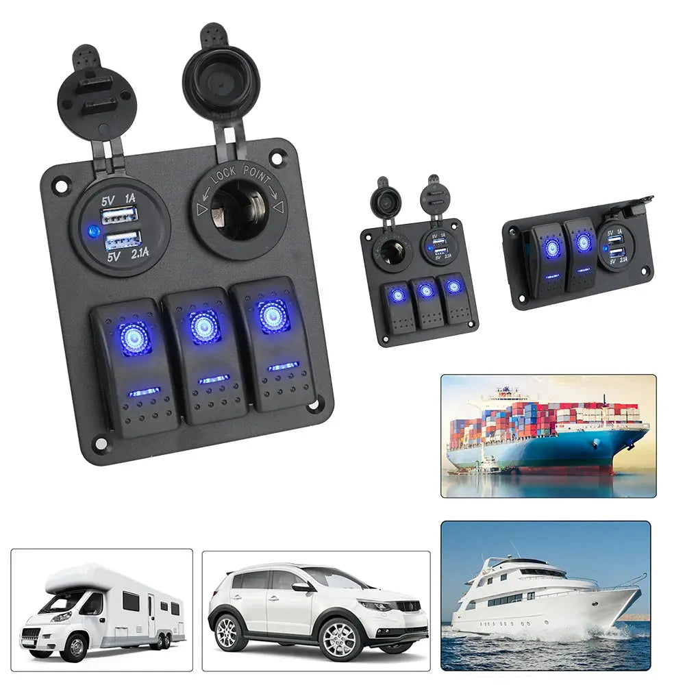 AINYSZIN Kfz-Schalterpanel Aluminium Dual USB - FUXL-Shopify