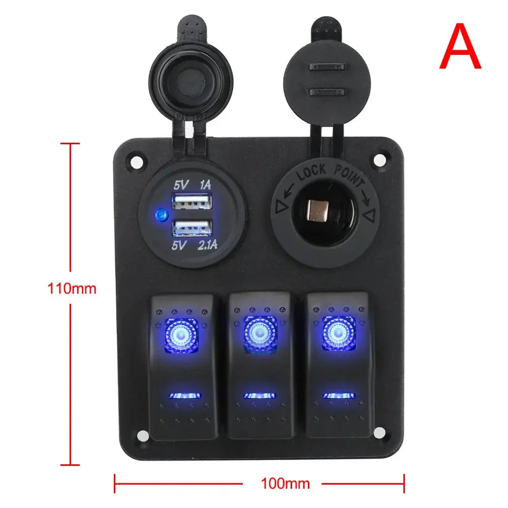 AINYSZIN Kfz-Schalterpanel Aluminium Dual USB - FUXL-Shopify