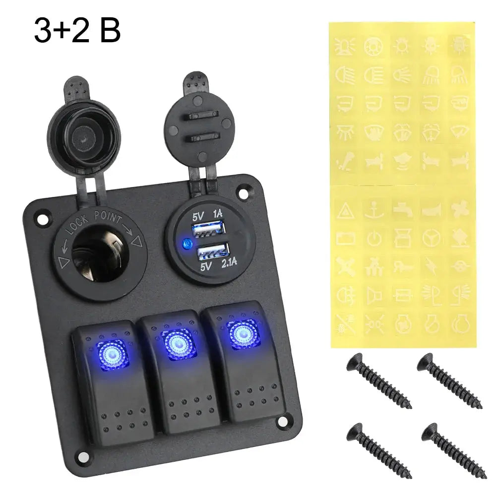 AINYSZIN Kfz-Schalterpanel Aluminium Dual USB - FUXL-Shopify