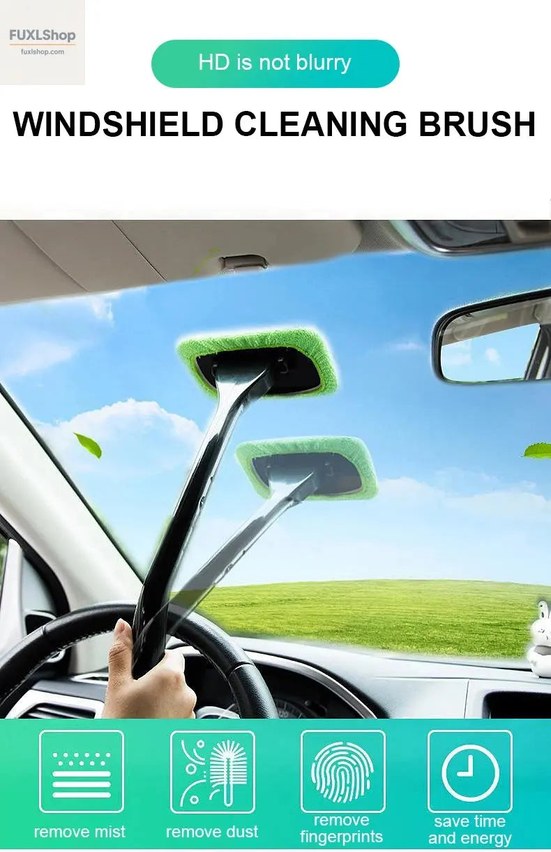 Autofenster-Reiniger-Bürstenset – Mikrofaser-Windschutzscheiben-Reinigungstool mit langem Griff, wiederverwendbar - FUXL-Shopify