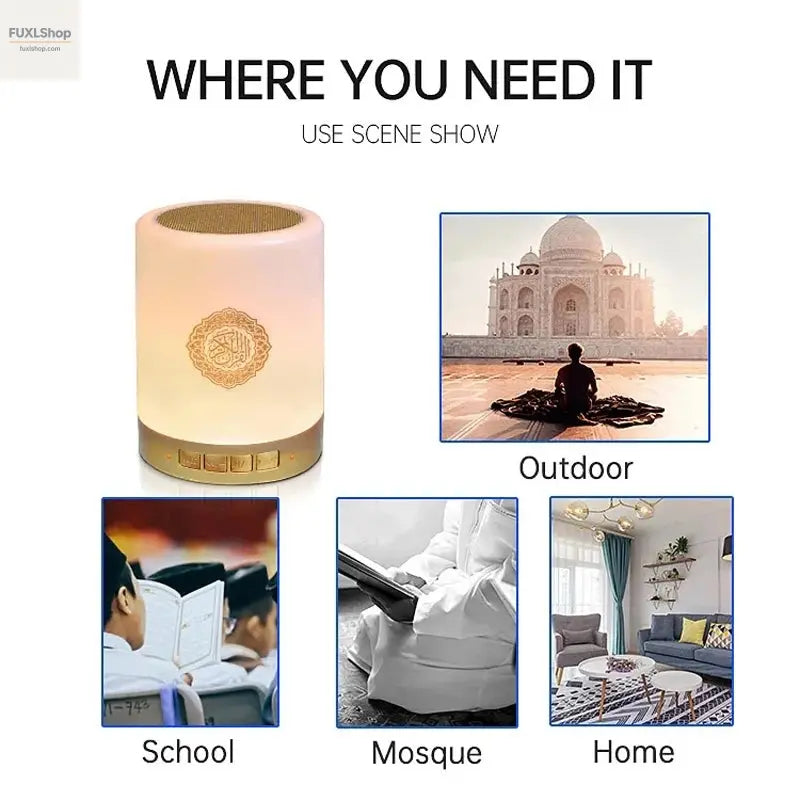 Azan Muslim Night Light Quran Portable Wireless Caixa De Som Bluetooth Speaker Music Sound Box Blutooth Holy Lamp Mini Baffle - FUXL-Shopify