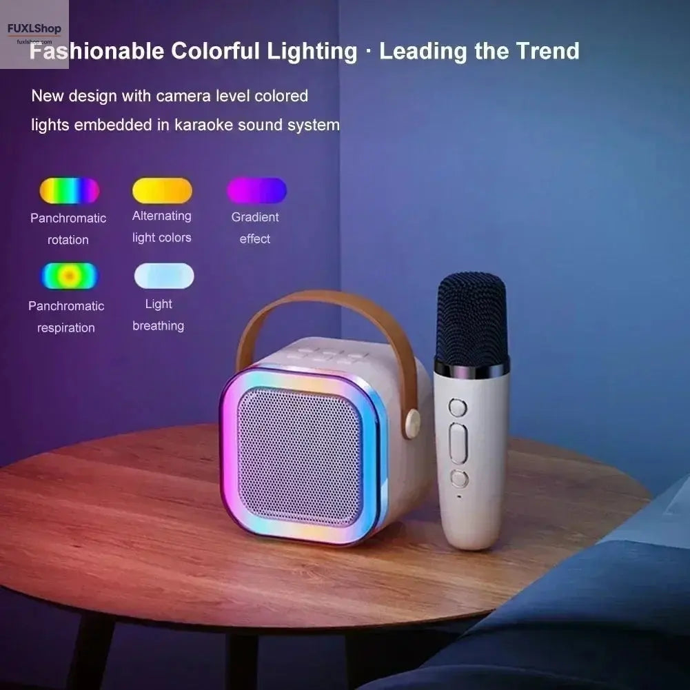 CHUBAN K12 Mini Karaoke Speaker – Tragbarer Bluetooth-Lautsprecher mit Mikrofon, RGB-Licht & KTV-Sound für Zuhause - FUXL-Shopify