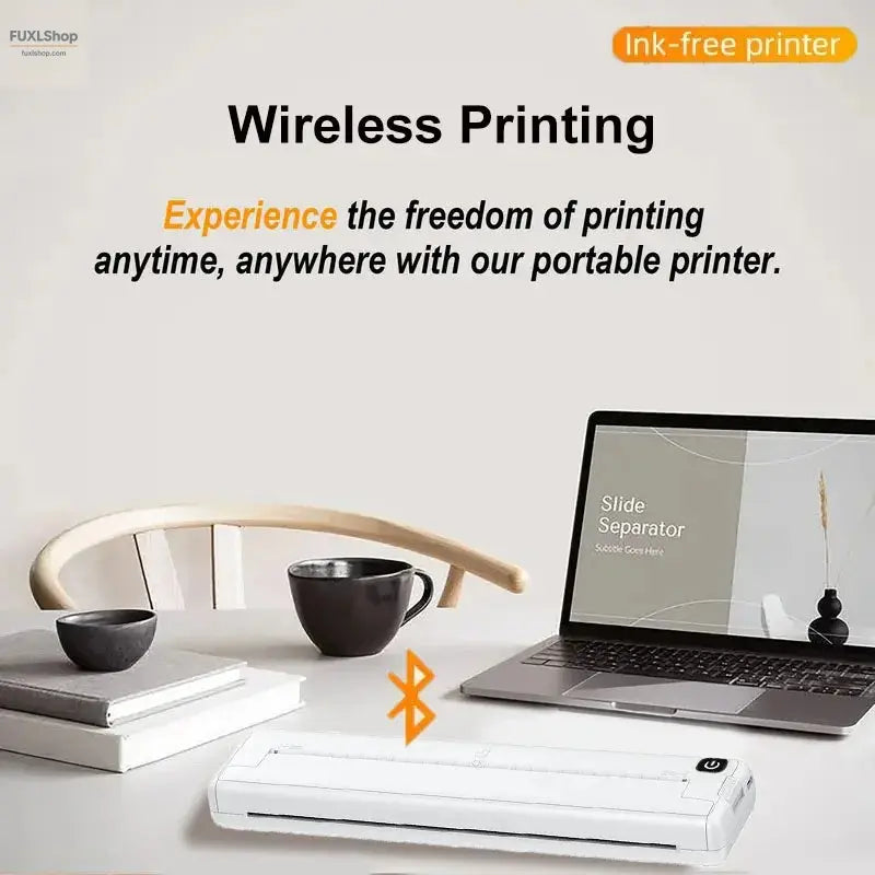 Tragbarer A4-Thermodrucker für das mobile Büro. Drahtloses, tintenloses A4-Thermopapierdruckgerät unterstützt Android/Apple/Windows - FUXL-Shopify