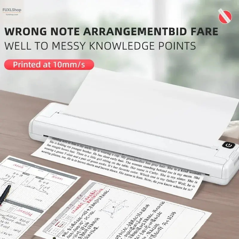 Tragbarer A4-Thermodrucker für das mobile Büro. Drahtloses, tintenloses A4-Thermopapierdruckgerät unterstützt Android/Apple/Windows - FUXL-Shopify