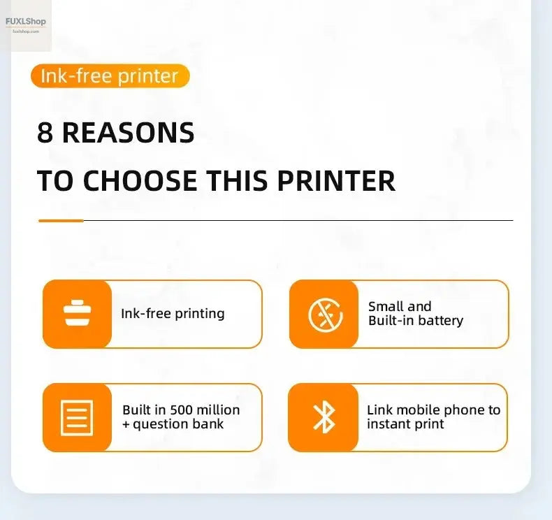 Tragbarer A4-Thermodrucker für das mobile Büro. Drahtloses, tintenloses A4-Thermopapierdruckgerät unterstützt Android/Apple/Windows - FUXL-Shopify