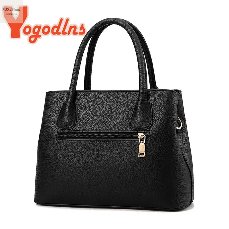 Damen Leder Handtasche – Modische Schultertasche aus PU mit Reißverschluss & Innenfächern - FUXL-Shopify