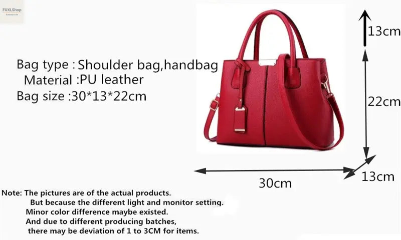 Damen Leder Handtasche – Modische Schultertasche aus PU mit Reißverschluss & Innenfächern - FUXL-Shopify