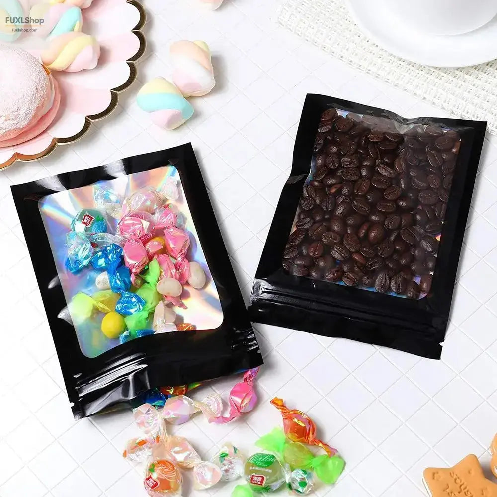 FUXL 100 Stück Wiederverschließbare Alufolie & Mylar Beutel – Frischhaltebeutel für Lebensmittel, Schmuck & Mehr - FUXL-Shopify