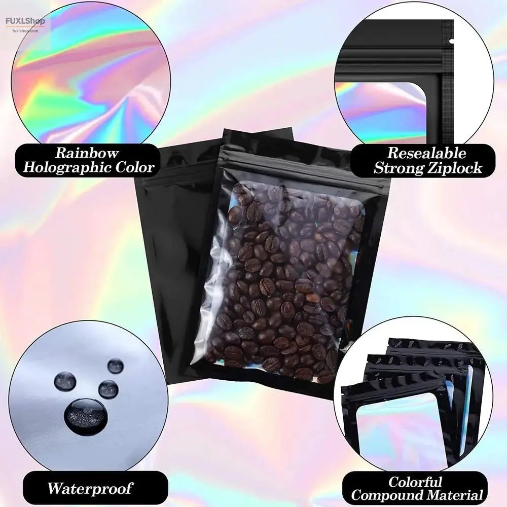 FUXL 100 Stück Wiederverschließbare Alufolie & Mylar Beutel – Frischhaltebeutel für Lebensmittel, Schmuck & Mehr - FUXL-Shopify