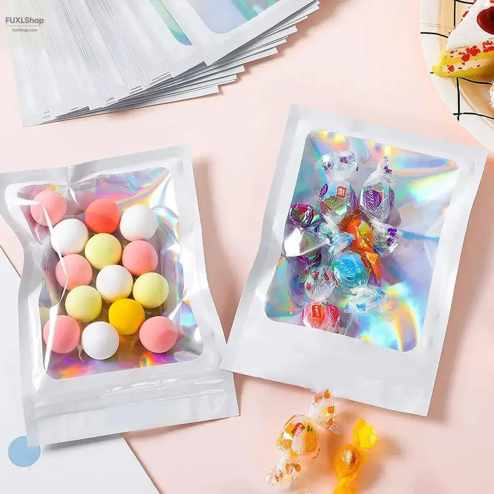 FUXL 100 Stück Wiederverschließbare Alufolie & Mylar Beutel – Frischhaltebeutel für Lebensmittel, Schmuck & Mehr - FUXL-Shopify
