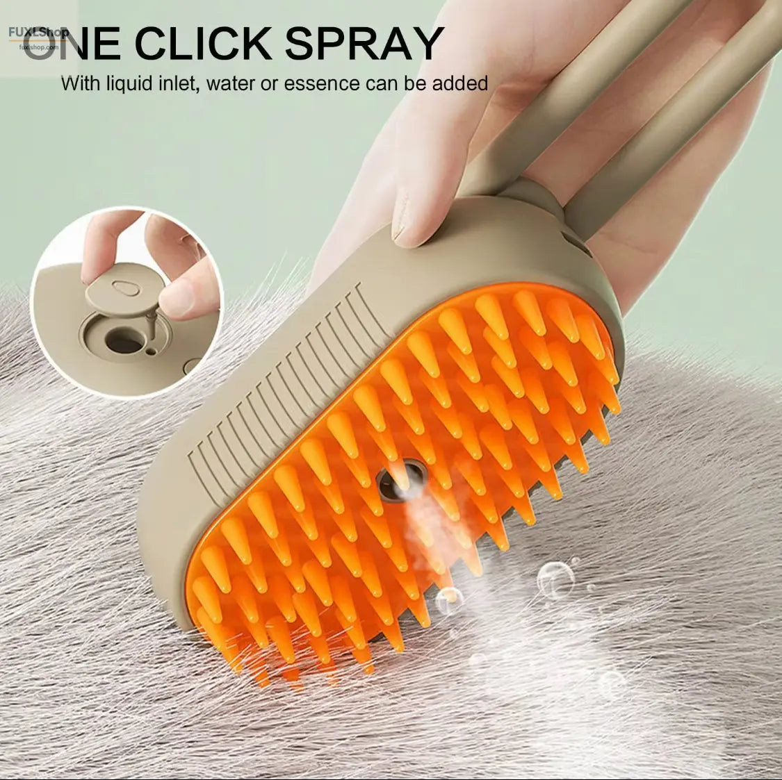 FUXL 3-in-1 Dampf-Haarbürste für Haustiere – Wiederaufladbare Tierhaarentfernungsbürste mit Massage & Sprühfunktion - FUXL-Shopify
