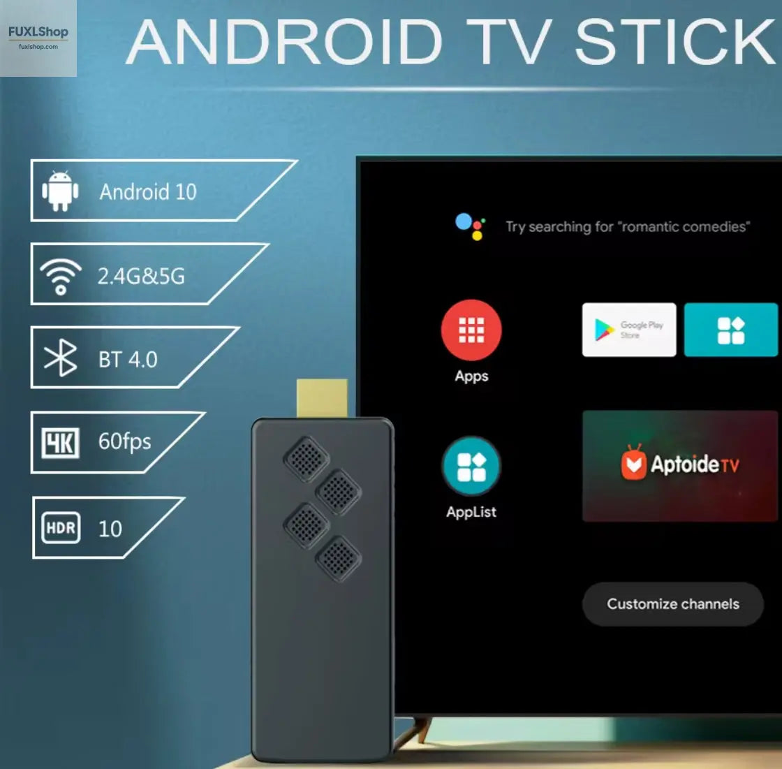 4K Full HD TV Stick Android 10 - Elektronik Streaming-Geräte Media-Player TV-Zubehar Heimunterhaltung