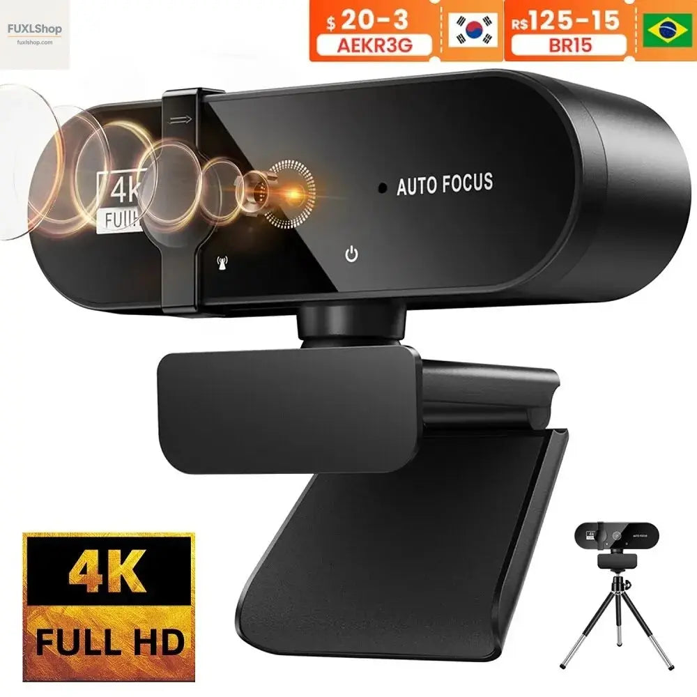 4K Webcam mit Mikrofon – 1080P/2K/30fps, Autofokus, USB - FUXL-Shopify
