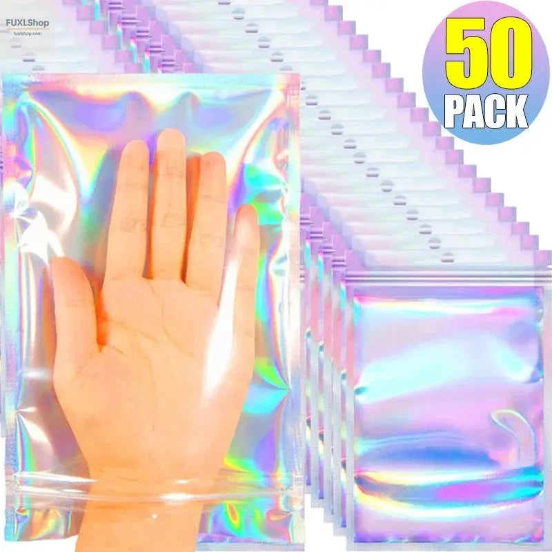FUXL 50/10 Stück Laser-Versiegelte Beutel – Holographische Frischebeutel für Lebensmittel, Süßigkeiten & Schmuck - FUXL-Shopify