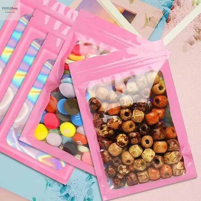 FUXL 50 Stück Wiederverschließbare Alufolie & Mylar Beutel – Frischhaltebeutel für Lebensmittel, Schmuck & Mehr - FUXL-Shopify