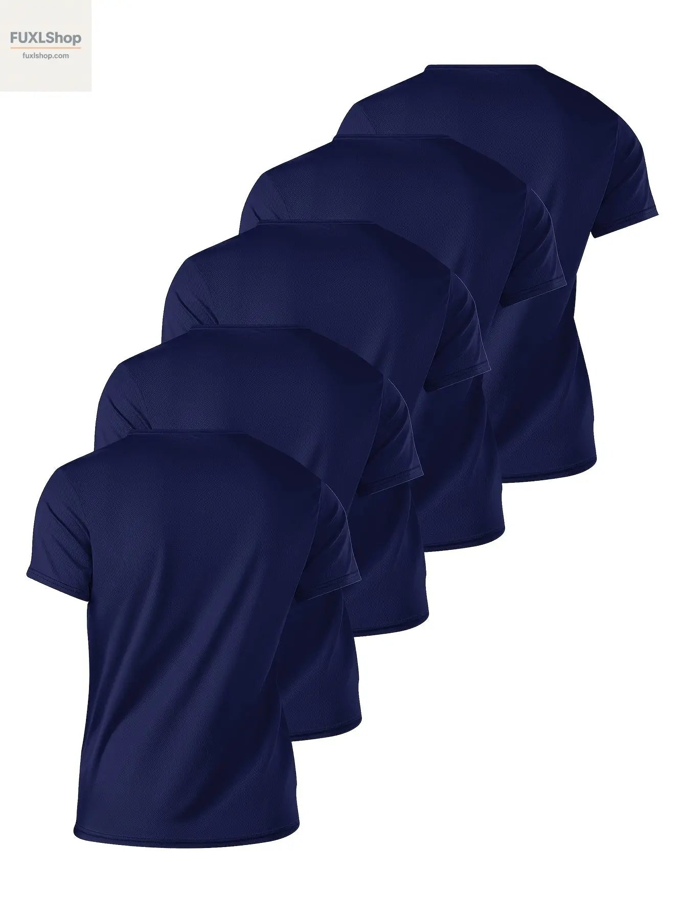 FUXL 5er Pack Herren Basic T-Shirts – Leichtes Rundhals-Shirt aus 100% Polye - FUXL-Shopify