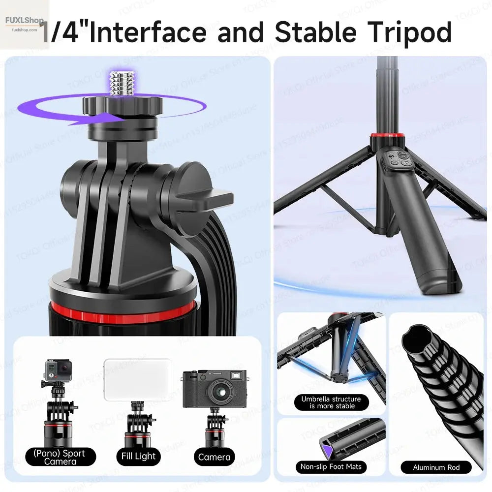 FUXL Handheld Gimbal 360° AI Face Tracking – Stabilisierter Selfie Stick mit Fernbedienung & Stativ für Smartphones - FUXL-Shopify