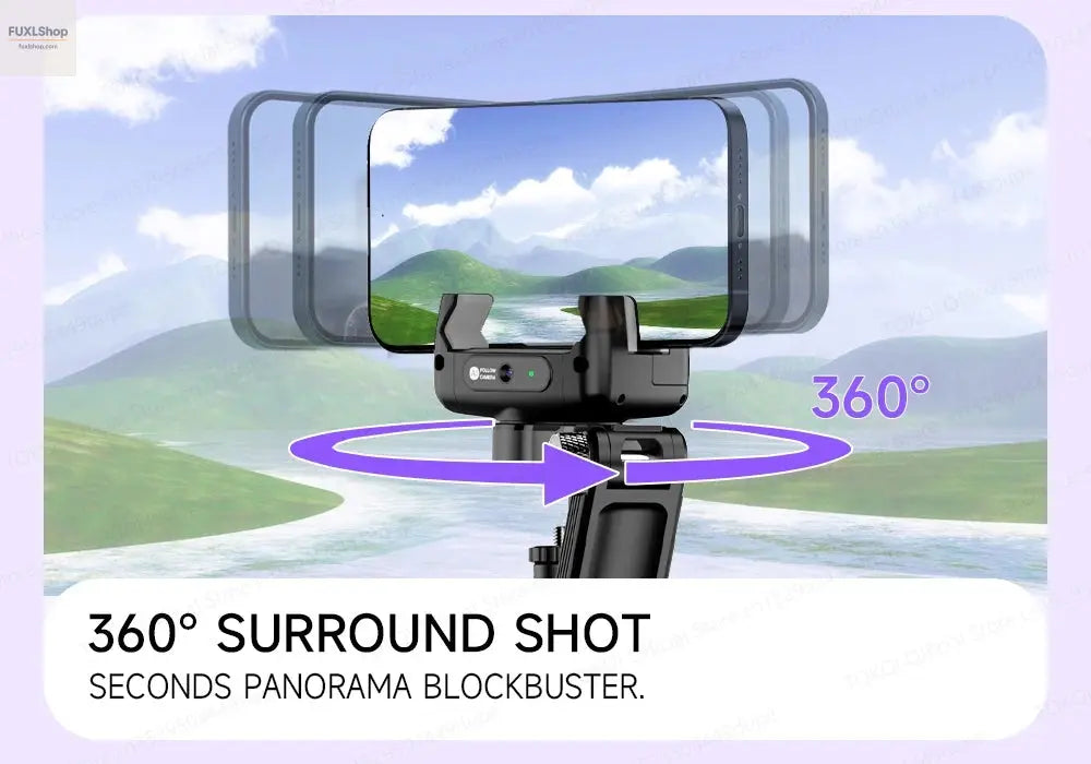 FUXL Handheld Gimbal 360° AI Face Tracking – Stabilisierter Selfie Stick mit Fernbedienung & Stativ für Smartphones - FUXL-Shopify