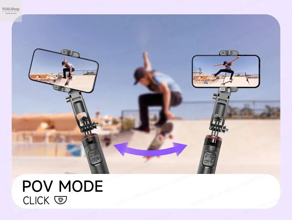 FUXL Handheld Gimbal 360° AI Face Tracking – Stabilisierter Selfie Stick mit Fernbedienung & Stativ für Smartphones - FUXL-Shopify