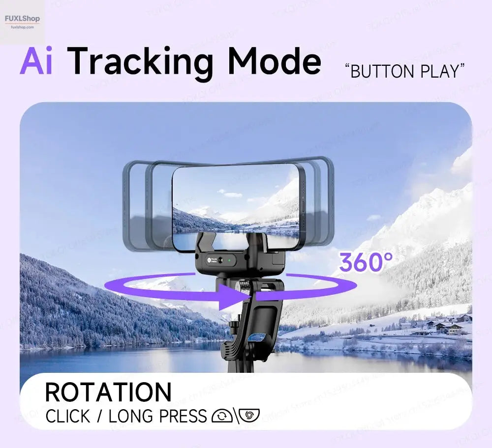 FUXL Handheld Gimbal 360° AI Face Tracking – Stabilisierter Selfie Stick mit Fernbedienung & Stativ für Smartphones - FUXL-Shopify