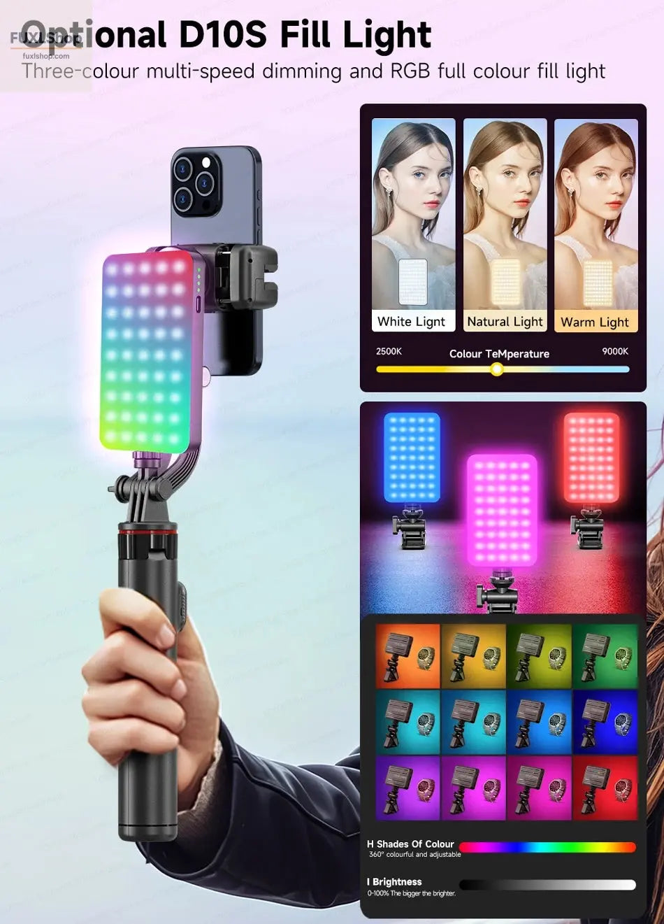 FUXL Handheld Gimbal 360° AI Face Tracking – Stabilisierter Selfie Stick mit Fernbedienung & Stativ für Smartphones - FUXL-Shopify