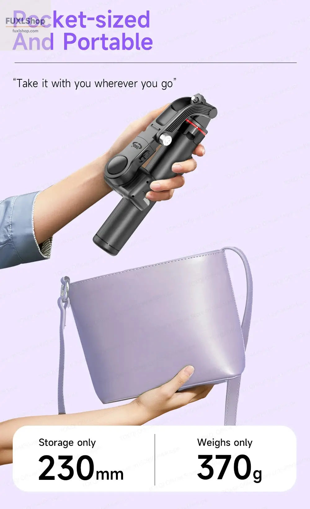 FUXL Handheld Gimbal 360° AI Face Tracking – Stabilisierter Selfie Stick mit Fernbedienung & Stativ für Smartphones - FUXL-Shopify