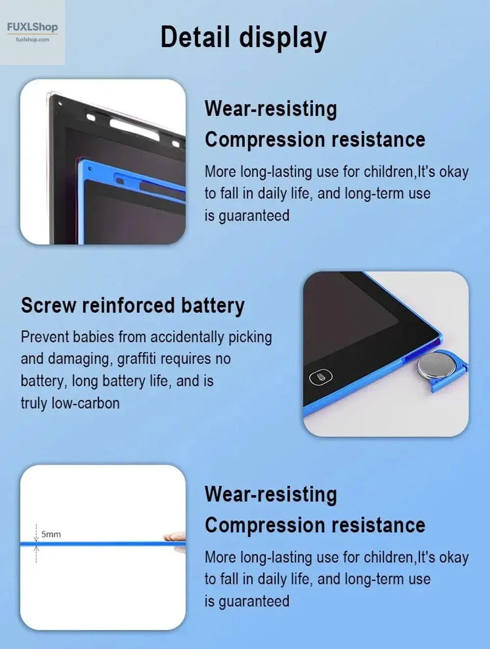 16-Zoll LCD Malbrett für Kinder | USB-aufladbare Schreibtafel | Zeichenbrett ab 3 Jahren | Lernspielzeug & Geschenk - FUXL-Shopify