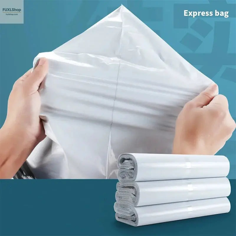 FUXL Versandumschlagtaschen, Kunststoff, Aufbewahrungstaschen, grau-weiß, selbstklebender Verschluss, 50 Stück - FUXL-Shopify