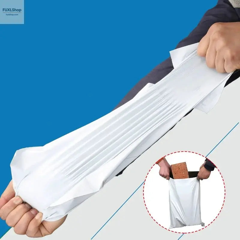 FUXL Versandumschlagtaschen, Kunststoff, Aufbewahrungstaschen, grau-weiß, selbstklebender Verschluss, 50 Stück - FUXL-Shopify