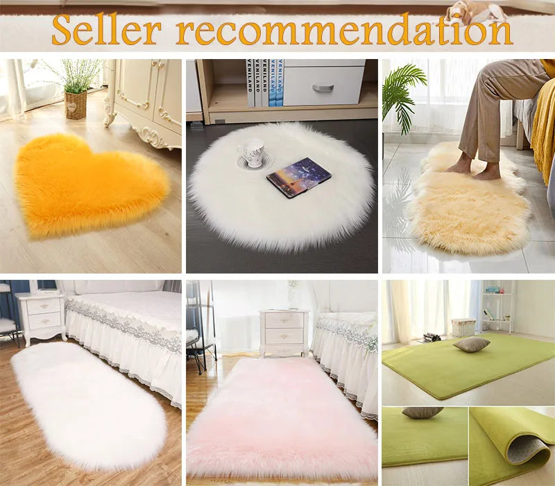 Rutschfeste Haarteppiche aus Fell für Wohnzimmer, einfarbig, dicker Samt, pelzige Bodenmatte, rosa, flauschige Teppiche für Kinder, moderne Heimdekoration