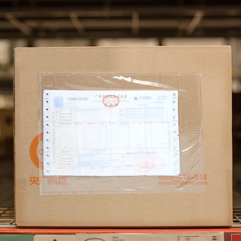 100 Stück/14 Größen Verpackungslisten-Umschläge, transparentes Gesicht, Rechnung, Slip, geschlossener Beutel, selbstklebende Versandrechnung,