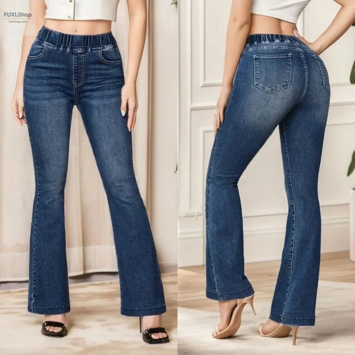 Hochstretch Damen Bootcut-Jeans – Figurformend & Bequem | FUXL - FUXL-Shopify