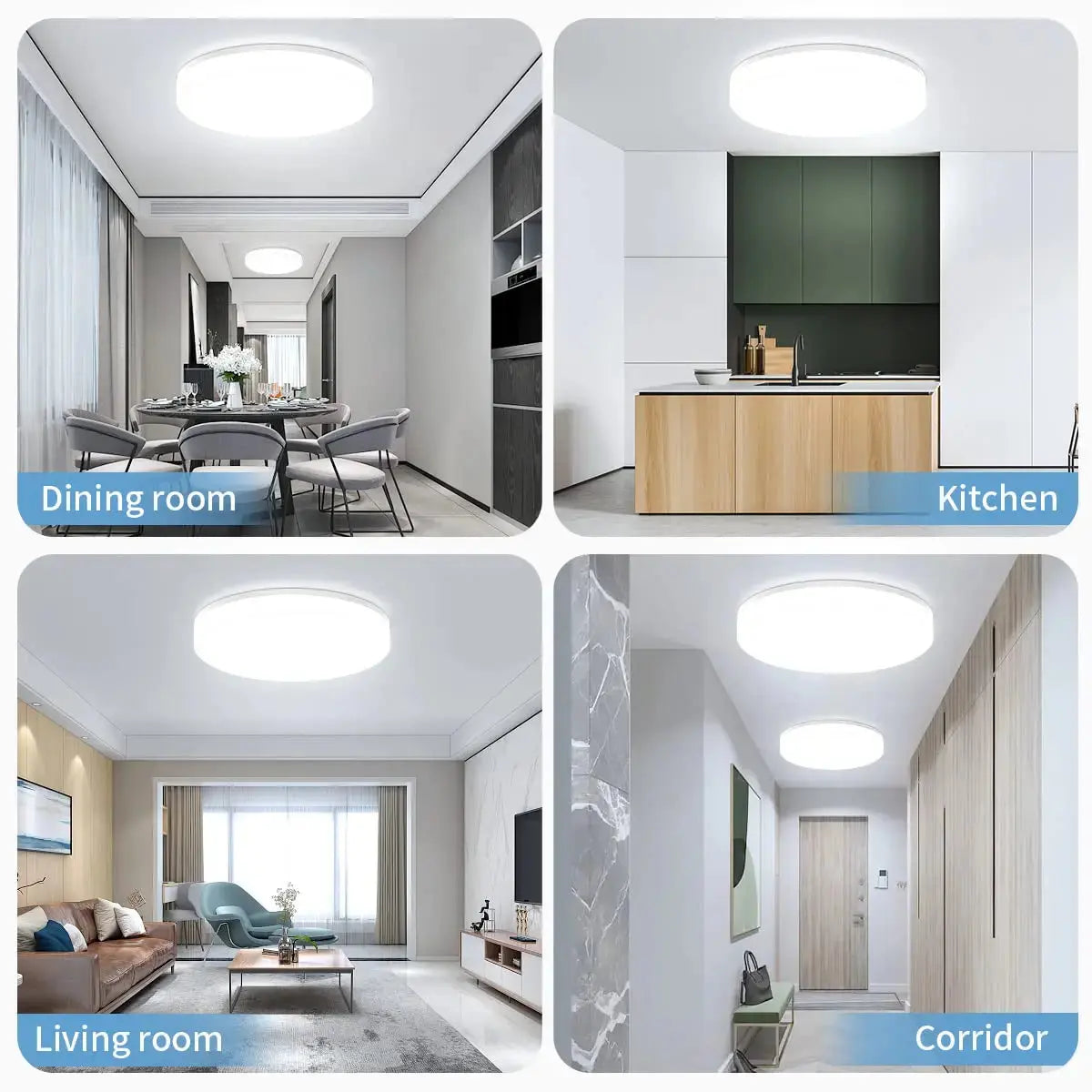 IRALAN Modern LED Ceiling Light Round 48W/36W/24W/18W For Kitchen, Bathroom, Bedroom - FUXL-Shopify