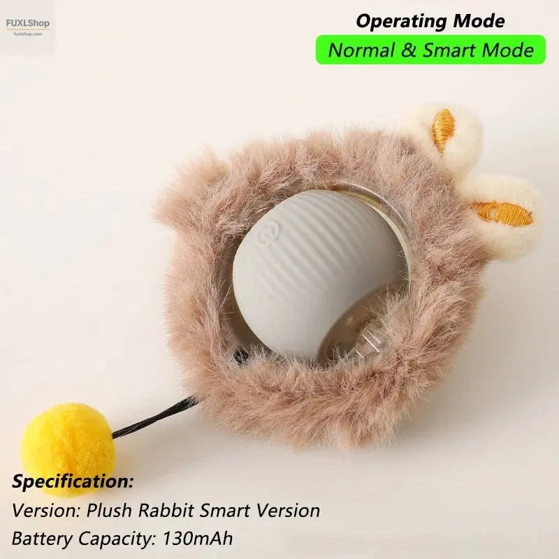 Interaktives Ballspielzeug für Katzen, automatisch rollender Ball mit Schwanz, wiederaufladbares, intelligente Maus für Katzen - FUXL-Shopify